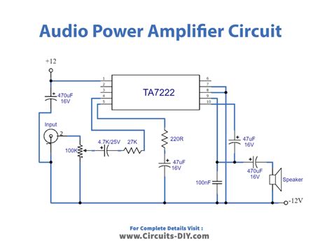 Audio Power Amplifier Circuit Diagram TA7222