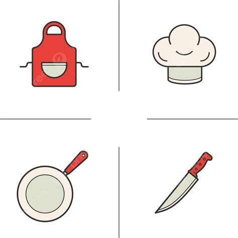 Chef S Equipment Color Icons Set Logo Skillet Equipment Vector, Logo ...