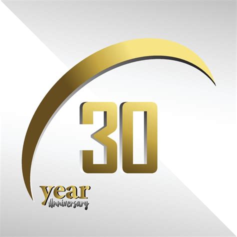 30 Year Anniversary Logo Vector Template Design Illustration gold and ...