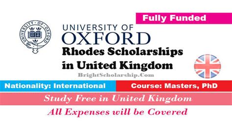 Rhodes Scholarships at Oxford University 2024-25 in UK (Fully Funded)