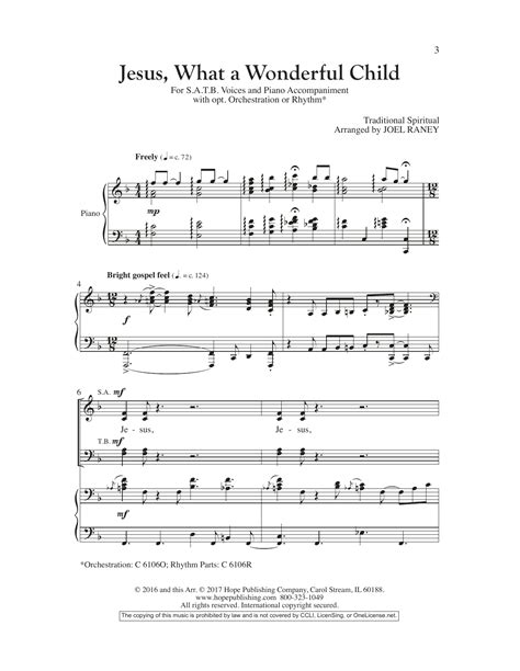 Jesus, What a Wonderful Child by Joel Raney Sheet Music for SATB Choir ...