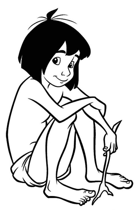 Mowgli From The Jungle Book Coloring Page : Kids Play Color | Jungle ...