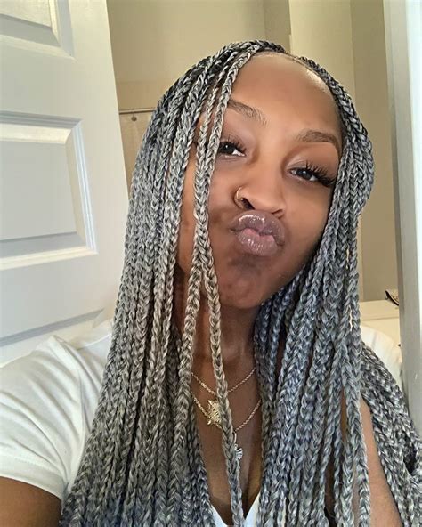 24+ gray knotless box braids - RowenaRidit