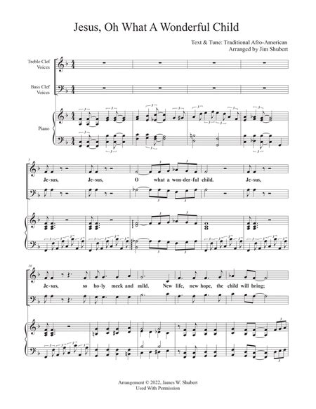 Jesus, Oh What A Wonderful Child - 2-Part - Digital Sheet Music | Sheet ...