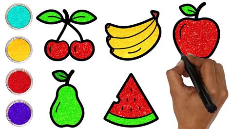 How to Draw Fruits - Easy Drawing and Coloring | Draw Cute Drawings for ...