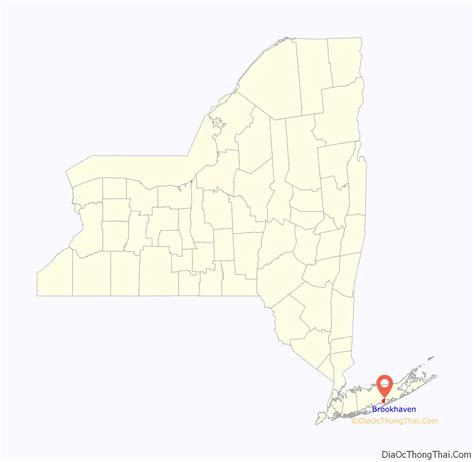 Map of Brookhaven CDP, New York - Thong Thai Real