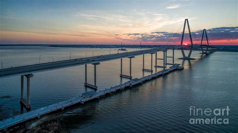 Arthur Ravenel Jr. Bridge Sunset Photograph by Robert Loe - Fine Art ...