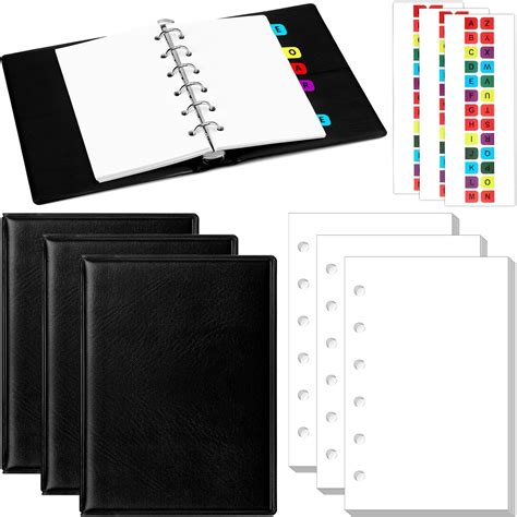 Amazon.com : Ireer 3 Set Mini 6 Ring Binder 3 x 5 Inch 300 Blank Paper ...