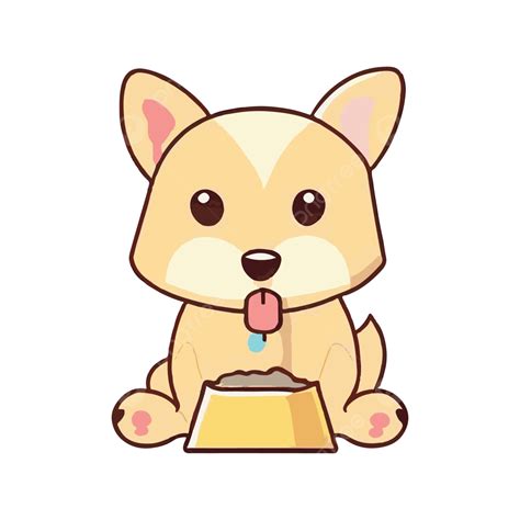 Cute Hungry Dog Illustration Vector, Dog Illustration, Cute Dog ...