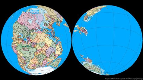 Pangaea with modern day political borders, by koshgeo #map #pangaea # ...