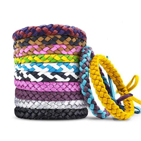 12 Pack Mosquito Repellent Bracelets, Individually Wrapped PU Leather ...