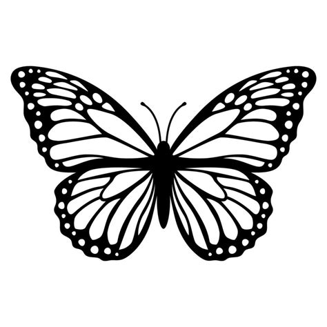 Monarch butterfly silhouette. Vector illustration isolated on white ...