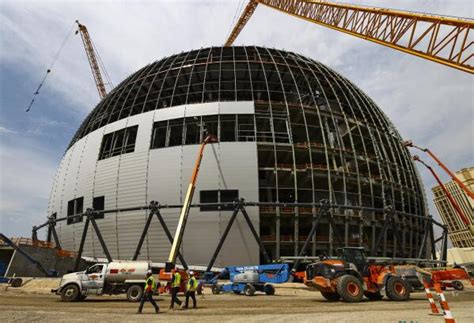 Globe-shaped MSG Sphere project marks milestone in Las Vegas | AP News