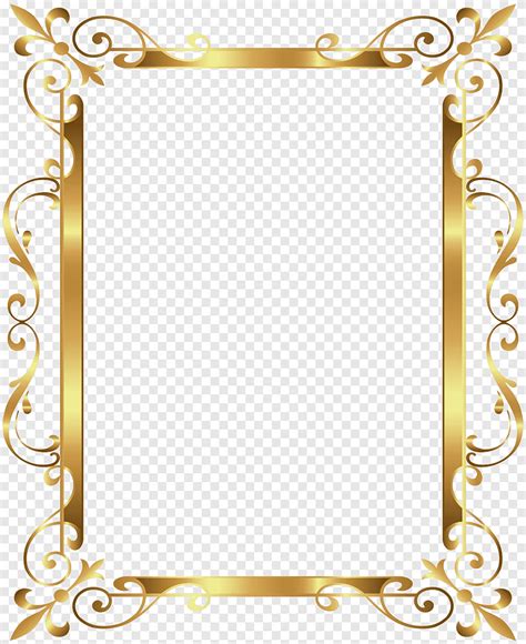 Gold frame, Gold Border Frame Deco, gold frame, cdr, rectangle png | PNGEgg