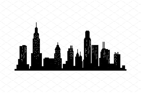 Cityscape silhouette. City | Work Illustrations ~ Creative Market