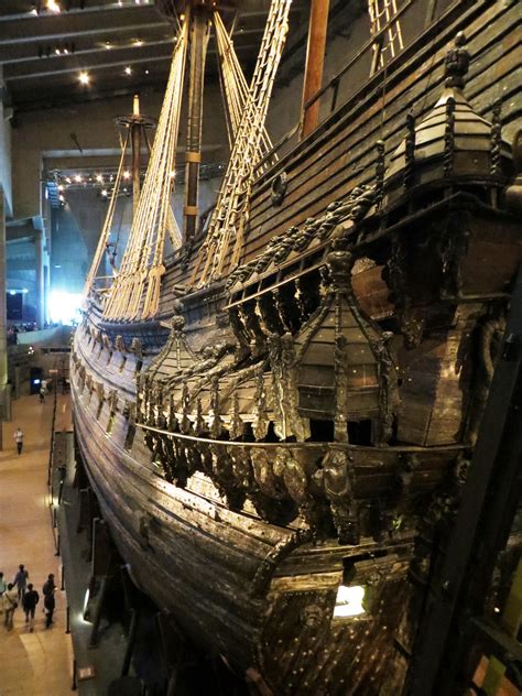 Vasa Museum in Stockholm, Sweden, displays Vasa ship which capsized and ...