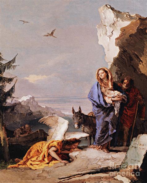 Flight into Egypt - CZFIE Painting by Giovanni Battista Tiepolo | Pixels