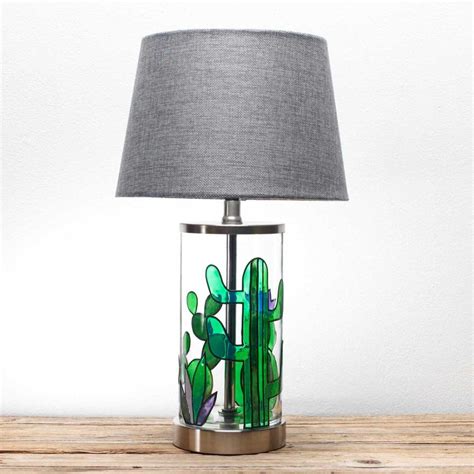 Cactus Lamp using Gallary Glass | Lamp, Cactus lamp, Window stained