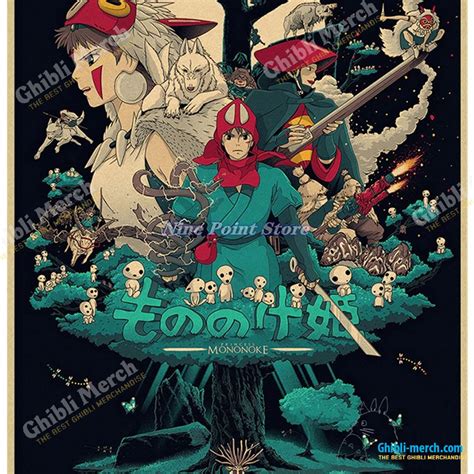 Princess Mononoke Characters Movie Poster - Ghibli Merch Store ...