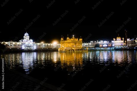 Night View The Harmindar Sahib, also known as Golden Temple Amritsar ...