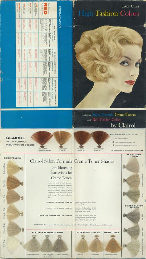 Vintage CLAIROL High Fashion Colors Hair Chart Hair Chart, Hair Color ...