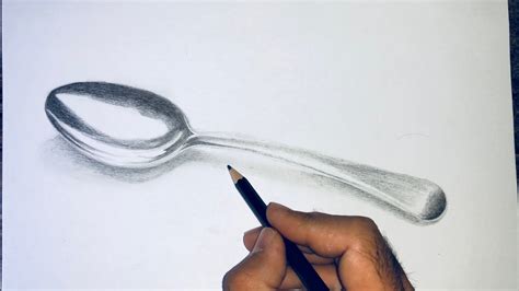 Drawing a realistic spoon with graphite pencils - YouTube