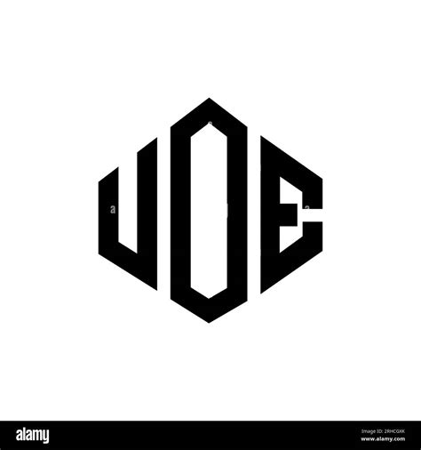 UOE letter logo design with polygon shape. UOE polygon and cube shape ...