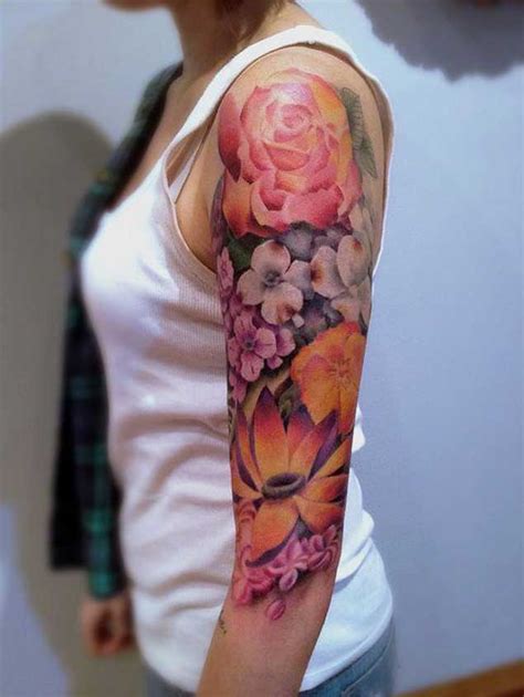 30 Fabulous Floral Sleeve Tattoos for Women - TattooBlend