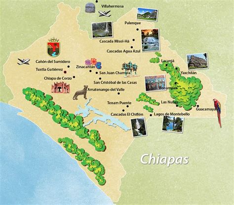 Mapas de Recorrido CHIAPAS | México lindo y querido | Mapa chiapas ...