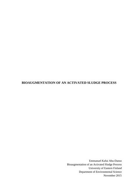 (PDF) BIOAUGMENTATION OF AN ACTIVATED SLUDGE …epublications.uef.fi/pub ...