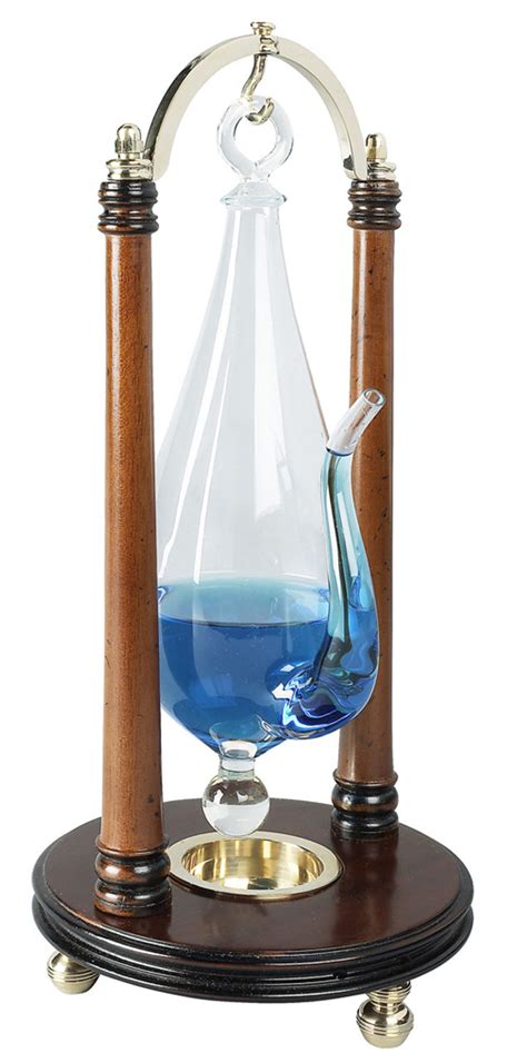 Tabletop Weather Storm Glass 13" Water Barometer Wooden Instrument ...