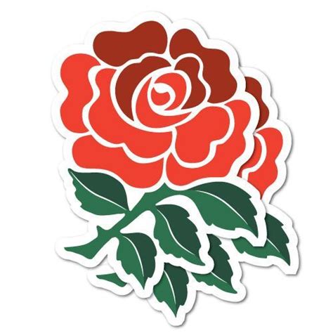 2x England Rugby Rose Flower Stickers - Home & Family - Stickers