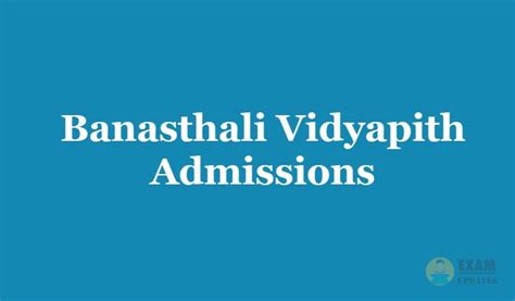 Banasthali Vidyapith Admissions 2024 - Application Form, Registration ...