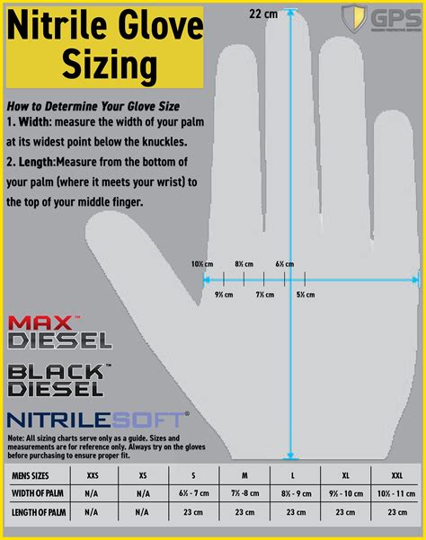 Glove Size Charts | GPS Gloves