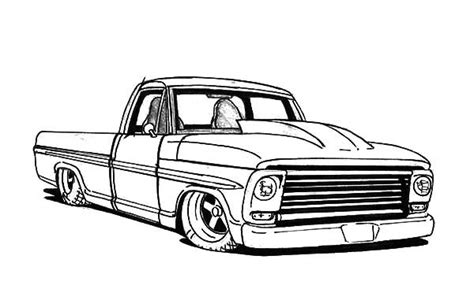 Truck Lowrider Cars Coloring Pages - Download & Print Online Coloring ...