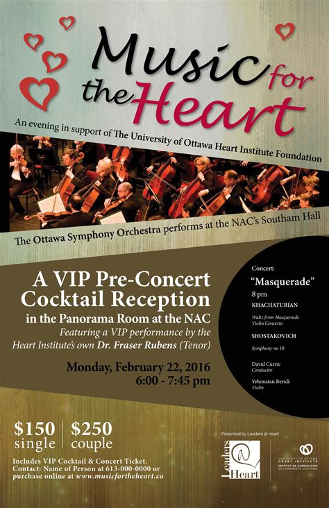 'Music For The Heart' fundraiser poster for the University of Ottawa ...