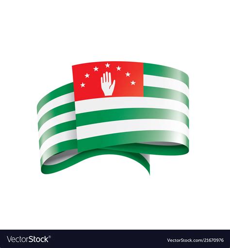 Abkhazia flag on a white Royalty Free Vector Image