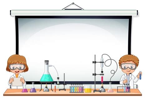 Border template with kids in science lab 432532 Vector Art at Vecteezy