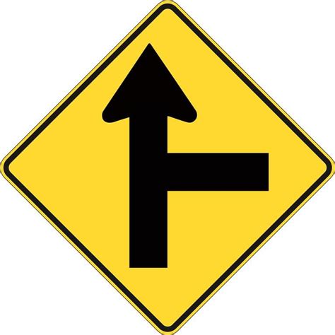 Side Road Intersection on Straight Sign - Right