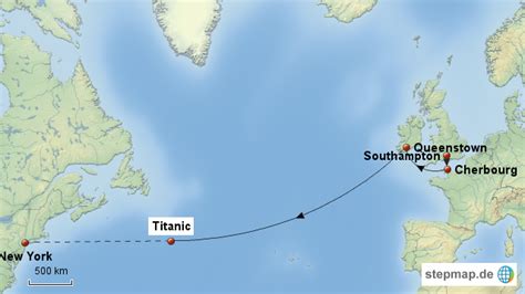 Titanic Route Map 1912