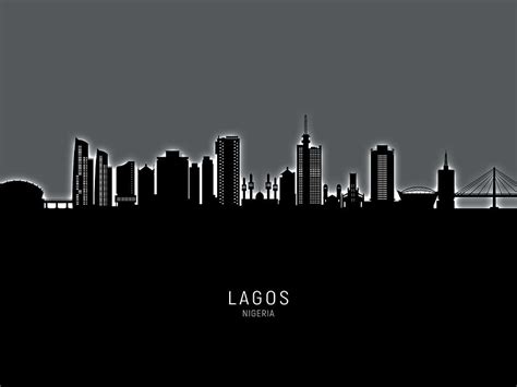 Lagos Nigeria Skyline #34 Digital Art by Michael Tompsett