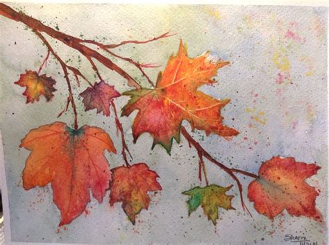 Watercolor fall leaves | Tree watercolor painting, Watercolor autumn ...