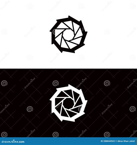 Black and White Circle Vector Logo Template Stock Illustration ...