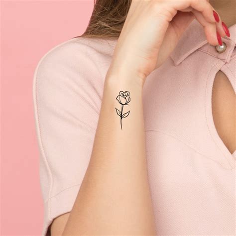 Small Rose Temporary Tattoo / floral tattoo / flower tattoo