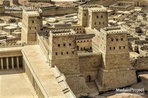 Depiction of Antonia Fortress in the Holyland Model - Madain Project (en)