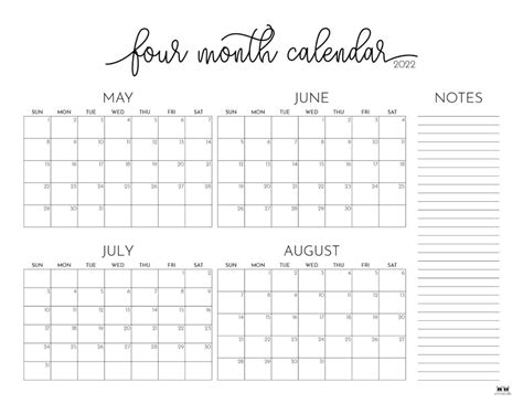 2022 Month Calendars 20 FREE Printables Printabulls | 6b.u5ch.com