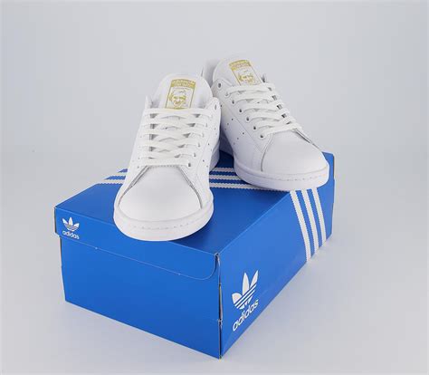 adidas Stan Smith Trainers Cloud White Gold Metallic - Women's Trainers