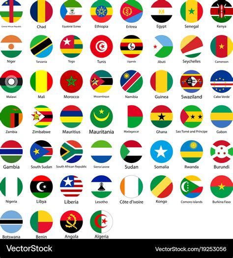 Set of african flags in the form a circle Vector Image