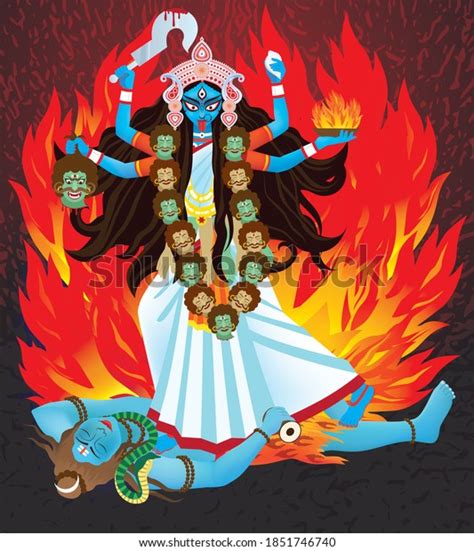 1,055 Indian Goddess Maa Kali Stock Vectors, Images & Vector Art ...