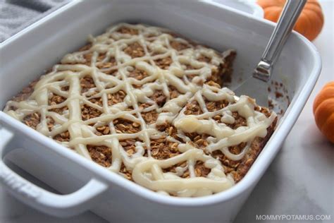 Baked Pumpkin Oatmeal Recipe With Vanilla Glaze